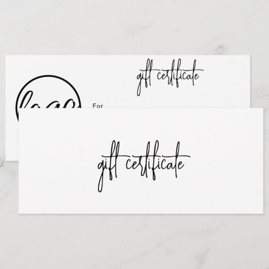 Eenvoudig, modern bedrijfscadeaubon voor Logo (Voorkant / Achterkant)