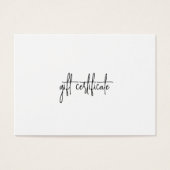 Eenvoudig, modern bedrijfscadeaubon voor Logo Visitekaartje (Voorkant)