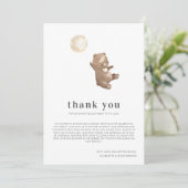 Eenvoudig modern Beer Baby shower Hartelijk dank Bedankkaart (Staand voorkant)