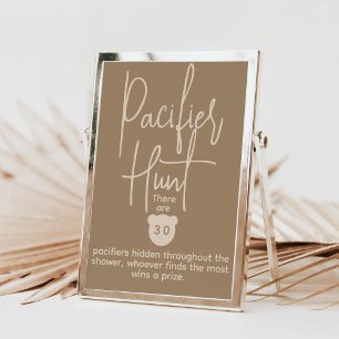 Eenvoudig modern Beer Baby shower Pacifier Hunt Ga Poster