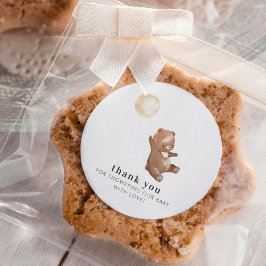 Eenvoudig modern Beer & ballon Baby shower Harteli Ronde Sticker