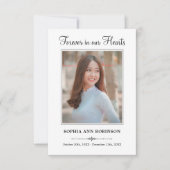 Eenvoudig modern begrafenisfotoherdenkingsgebed kaart (Voorkant)
