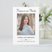 Eenvoudig modern begrafenisfotoherdenkingsgebed kaart (Staand voorkant)