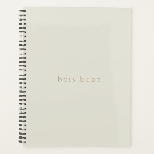 Eenvoudig Modern Beige 2024 Planner Boss Babe (Voorkant)
