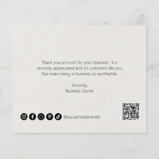 Eenvoudig modern beige budget Business - Hartelijk (Achterkant)