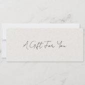 Eenvoudig modern beige legant cadeaubon (Voorkant)