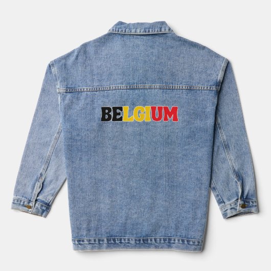 Eenvoudig Modern België Nationale Vlag Kleding Denim Jacket (Achterkant)