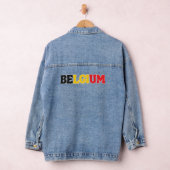 Eenvoudig Modern België Nationale Vlag Kleding Denim Jacket (Hangar)