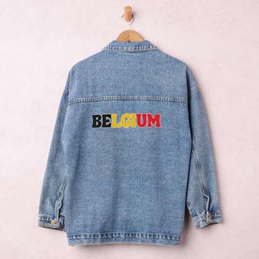 Eenvoudig Modern België Nationale Vlag Kleding Denim Jacket (Hangar)