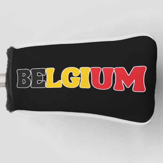 Eenvoudig Modern België Nationale Vlag Kleding Golfheadcover (Voorkant)