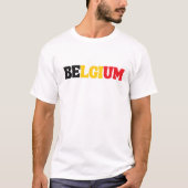 Eenvoudig Modern België Nationale Vlag Kleding T-shirt (Voorkant)