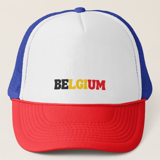 Eenvoudig Modern België Nationale Vlag Kleding Trucker Pet (Voorkant)