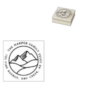 Eenvoudig modern berglandschap Familieadres Rubberstempel (Gestempeld)