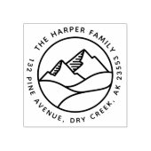 Eenvoudig modern berglandschap Familieadres Rubberstempel (Afrduk)