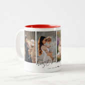 Eenvoudig Modern Beste Moeder Ooit 4 Foto's Collag Tweekleurige Koffiemok (Voorkant links)