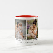 Eenvoudig Modern Beste Moeder Ooit 4 Foto's Collag Tweekleurige Koffiemok (Center)