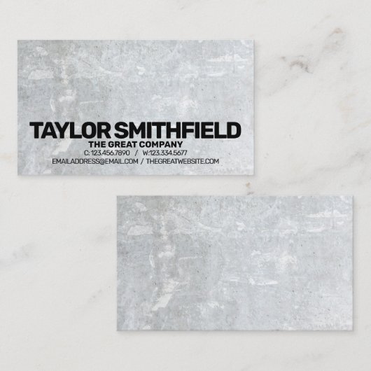 Eenvoudig modern betonnen Visitekaartje (Voorkant / Achterkant)