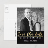 Eenvoudig Modern Bewaar de datumfoto Aankondigingskaart (Voorkant / Achterkant)