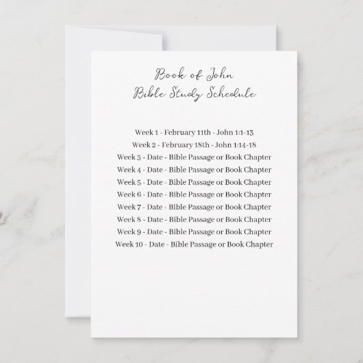 Eenvoudig Modern Bijbelstudie Kerkevenement Kaart (Achterkant)
