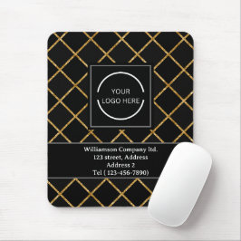 Eenvoudig modern Black and Gold Company Logo Muismat