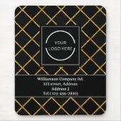 Eenvoudig modern Black and Gold Company Logo Muismat (Voorkant)