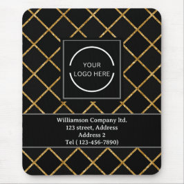 Eenvoudig modern Black and Gold Company Logo Muismat