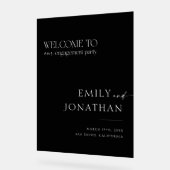 Eenvoudig Modern Black Engagement Party Welkom Acryl Bord (Hoek)