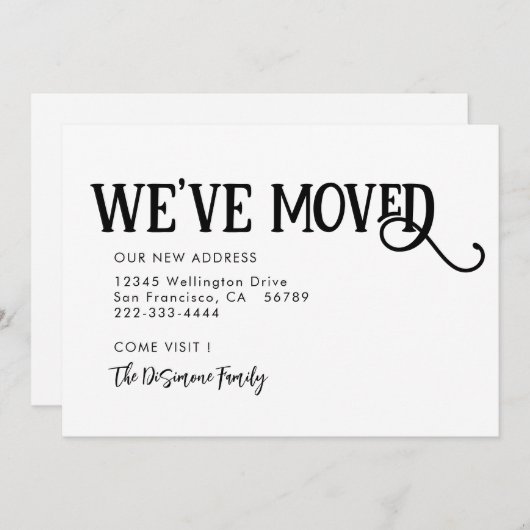 Eenvoudig Modern Black We hebben onze aankondiging (Voorkant / Achterkant)