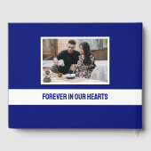 Eenvoudig Modern Blauw 2 Foto Viering van het Leve Gastenboek (Achterkant)