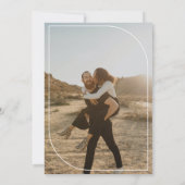 Eenvoudig modern blauw 2 foto's verloving aankondiging (Achterkant)