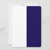 Eenvoudig modern blauw en wit 50ste verjaardag kaart (Achterkant)