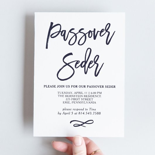 Eenvoudig modern blauw en wit passaver kaart