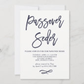 Eenvoudig modern blauw en wit passaver kaart (Voorkant)