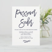 Eenvoudig modern blauw en wit passaver kaart (Staand voorkant)