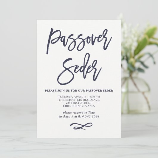 Eenvoudig modern blauw en wit passaver kaart (Staand voorkant)