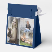 Eenvoudig Modern Blauw Fotoafstudeerfeest Bedankdoosjes (Achterkant)