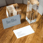 Eenvoudig Modern Blauw Grijs en Wit Omkeerbaar Visitekaartje