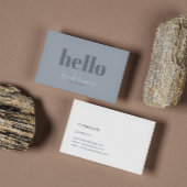 Eenvoudig Modern Blauw Grijs en Wit Omkeerbaar Visitekaartje