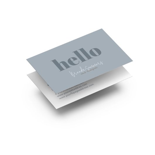 Eenvoudig Modern Blauw Grijs en Wit Omkeerbaar Visitekaartje