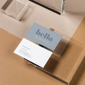 Eenvoudig Modern Blauw Grijs en Wit Omkeerbaar Visitekaartje