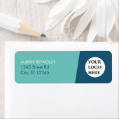 Eenvoudig modern blauw groen professioneel adres etiket (Insitu)