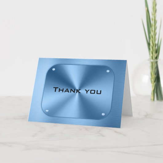 Eenvoudig modern blauw minimalist bedankkaart (Voorkant)