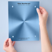 Eenvoudig modern blauw minimalistisch briefhoofd flyer (Hand)