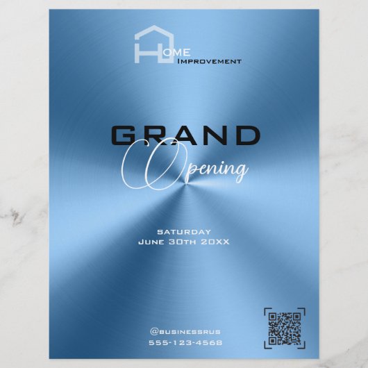 Eenvoudig modern blauw minimalistisch Flyer (Voorkant)