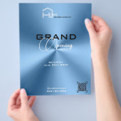 Eenvoudig modern blauw minimalistisch Flyer (Hand)