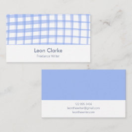Eenvoudig modern blauw rasterontwerp visitekaartje