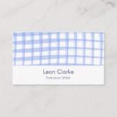 Eenvoudig modern blauw rasterontwerp visitekaartje (Voorkant)