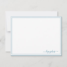 Eenvoudig Modern Blauw Schrift Professioneel  Notitiekaartje