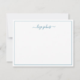 Eenvoudig Modern Blauw Schrift Professioneel  Notitiekaartje