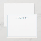 Eenvoudig Modern Blauw Schrift Professioneel Notitiekaartje (Voorkant / Achterkant)